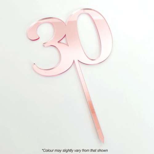 30 Rose Gold Acrylic Cake Topper